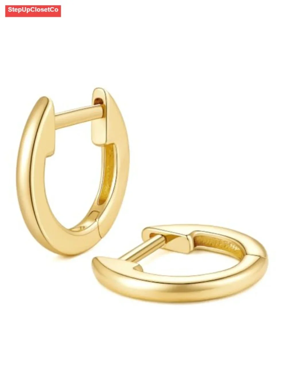 14K Gold Huggie Hoop Earrings for Women Minimalist Small Lightweight Sensitive